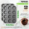 Muffin Pan for Baking – 12-Cup Nonstick Cupcake Tin, 2-Pack Carbon Steel Bakeware Set, Premium Cheesecake & Cup Cake Trays, Dishwasher Safe